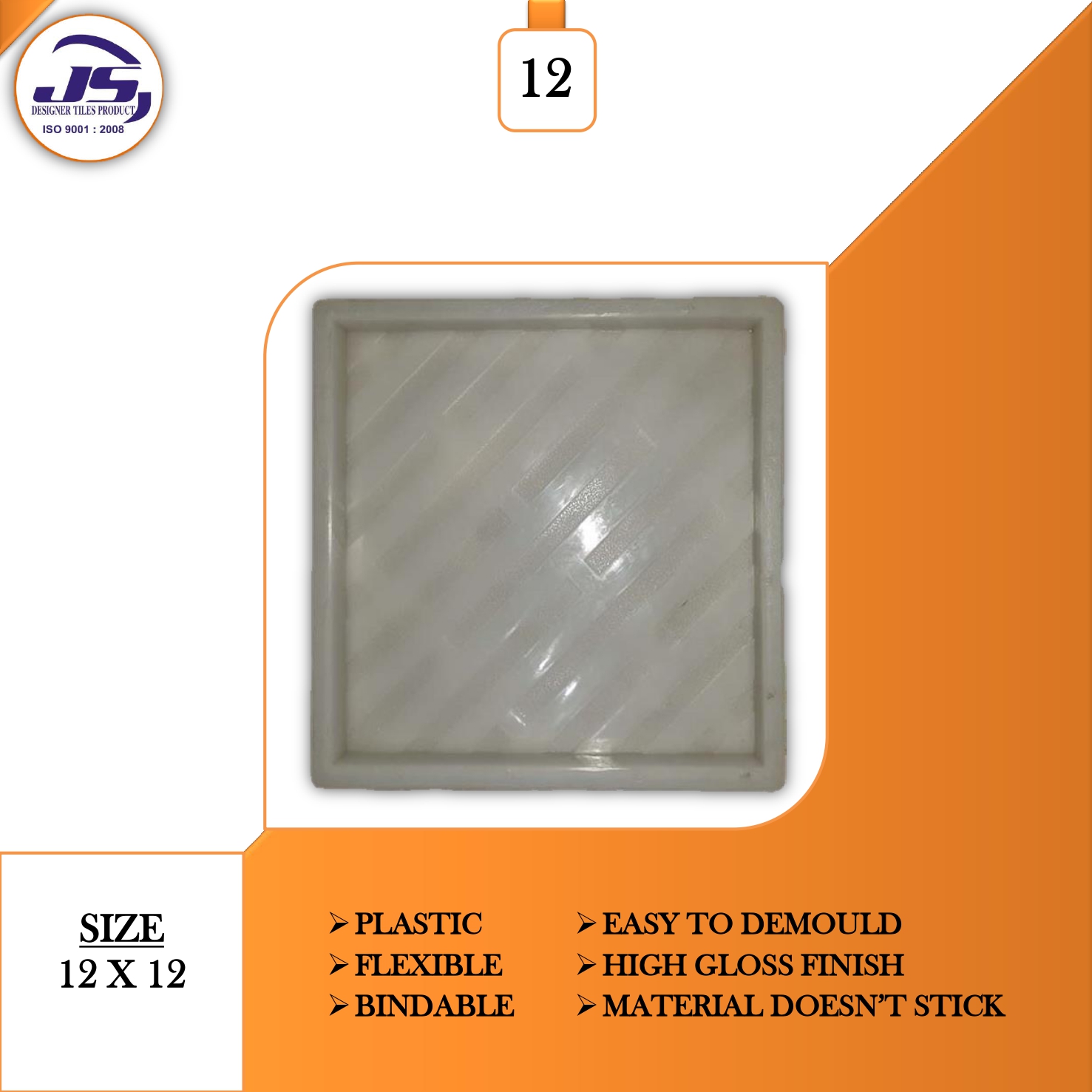 Tirchhi Patti (12x12) Plastic Mould